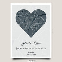 Stadtposter Stadtkarten Street Map Print Selbst gestalten 30x40cm