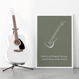 CREATISTO Poster Konfigurator Line Art Hobby Musik Gitarre