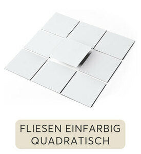 Fliesenaufkleber unifarben quadratisch