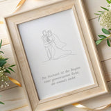 Geschenkidee kreatives Geschenk Hochzeit Line Art