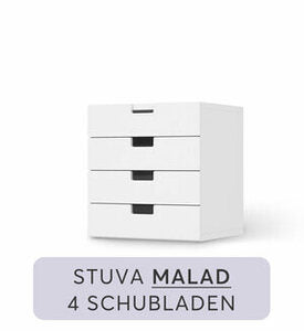 Möbelfolie IKEA Stuva / Malad Kommode 4 Schubladen