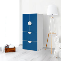 Möbelfolie Blau Dark - IKEA Smastad kombiniert - 2 Schubladen und 2 kleine Türen - Kinderzimmer