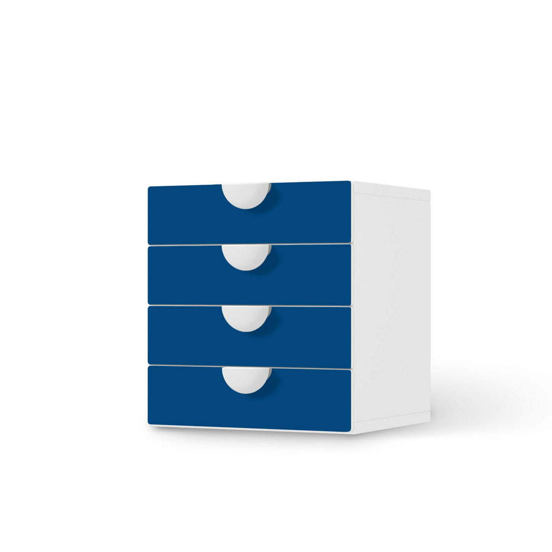 Klebefolie Blau Dark - IKEA Smastad Kommode - 4 Schubladen  - weiss