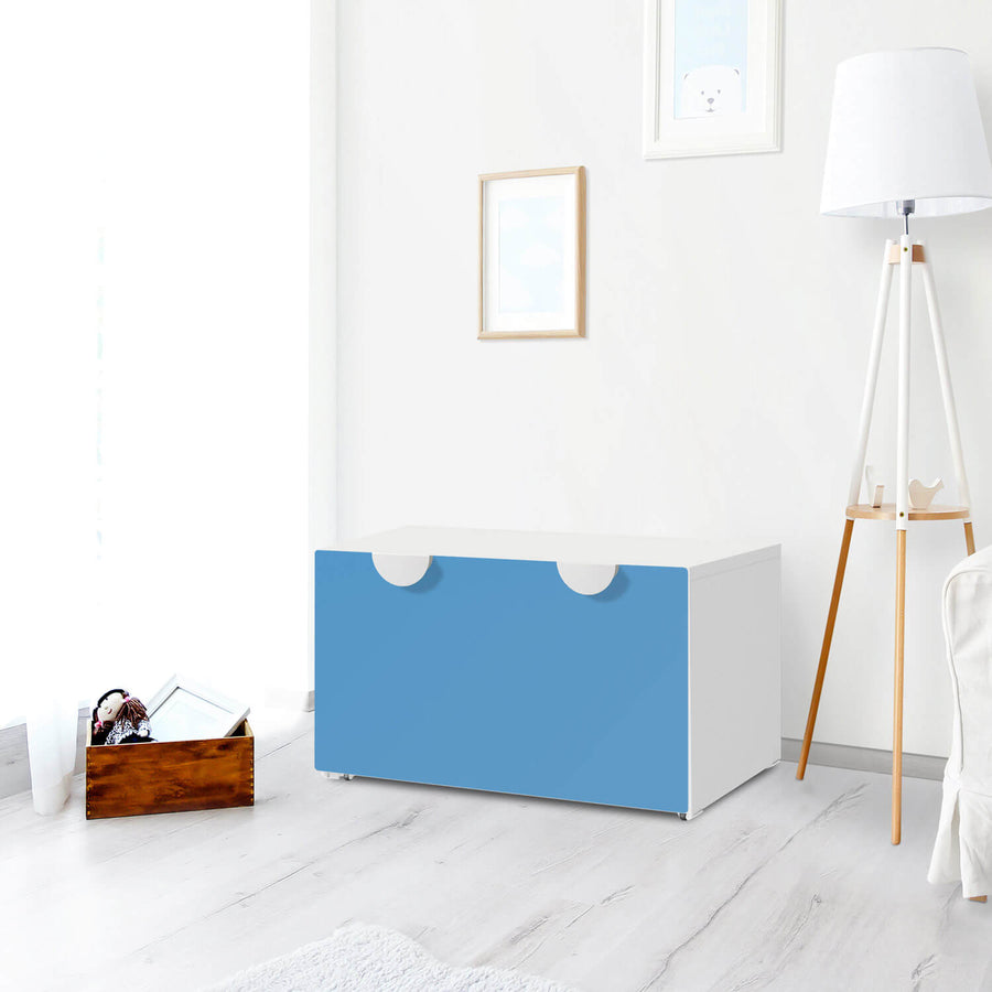 Möbelfolie Blau Light - IKEA Smastad Bank mit Kasten - Kinderzimmer