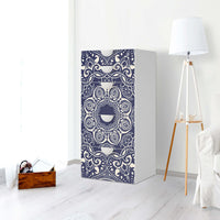 Möbel Klebefolie Blue Mandala - IKEA Smastad Kommode - 5 Schubladen - Kinderzimmer