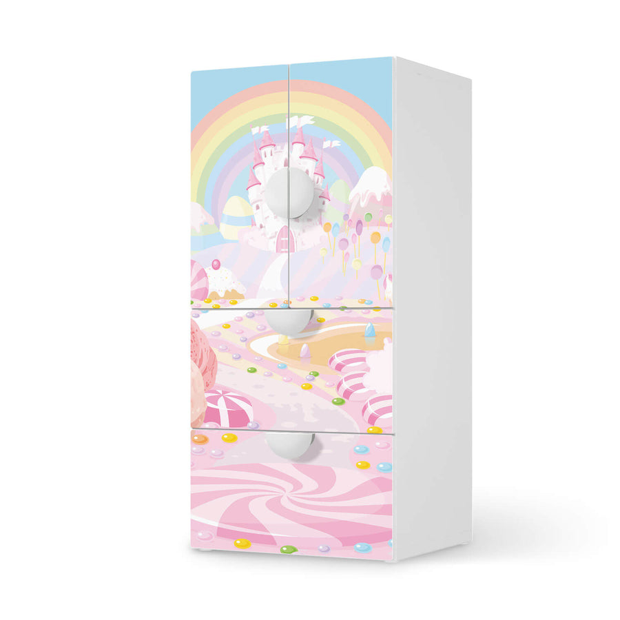 Möbelfolie Candyland - IKEA Smastad kombiniert - 2 Schubladen und 2 kleine Türen  - weiss