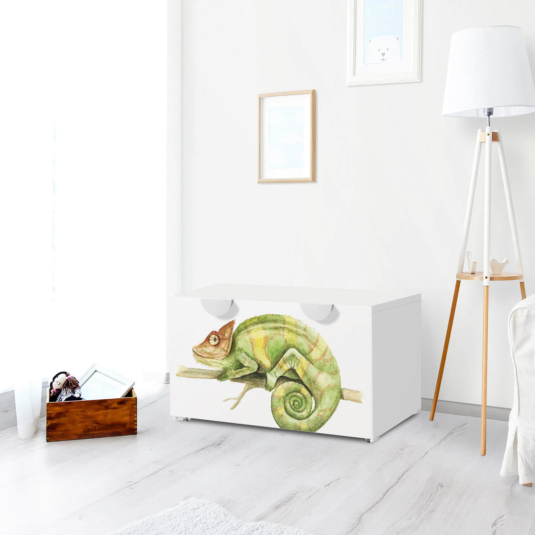 Möbelfolie Chameleon - IKEA Smastad Bank mit Kasten - Kinderzimmer