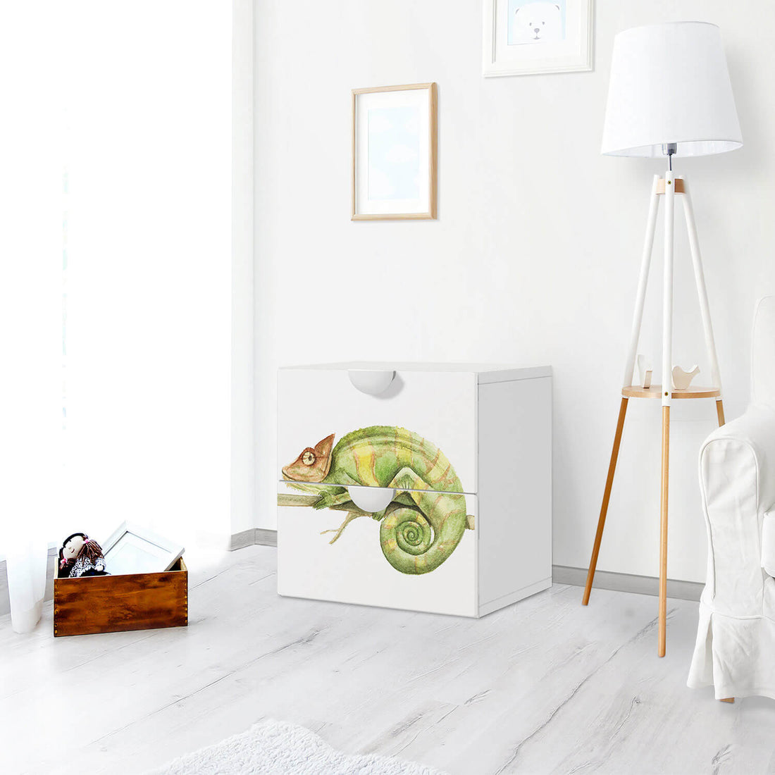 Klebefolie für Möbel Chameleon - IKEA Smastad Kommode - 2 Schubladen - Kinderzimmer