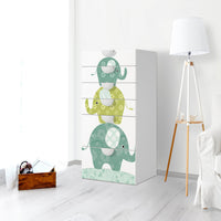 Klebefolie für Möbel Elephants - IKEA Smastad Kommode - 6 Schubladen - Kinderzimmer