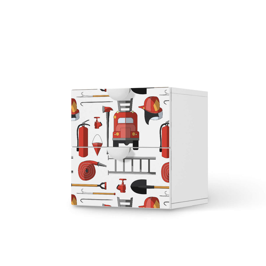 Klebefolie für Möbel Firefighter - IKEA Smastad Kommode - 2 Schubladen  - weiss