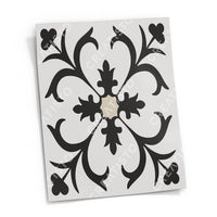 Fliesensticker rechteckig Küche Musterfolie Gross - Black Flower Pattern pds1