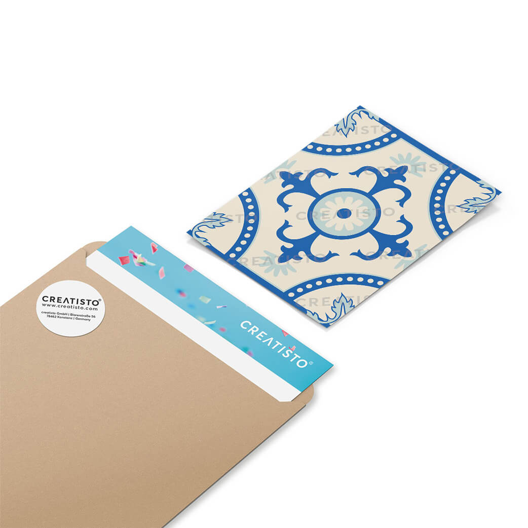 Klebefliesen rechteckig Blue Pattern Line - Musterfolie Verpackung - creatisto pds2