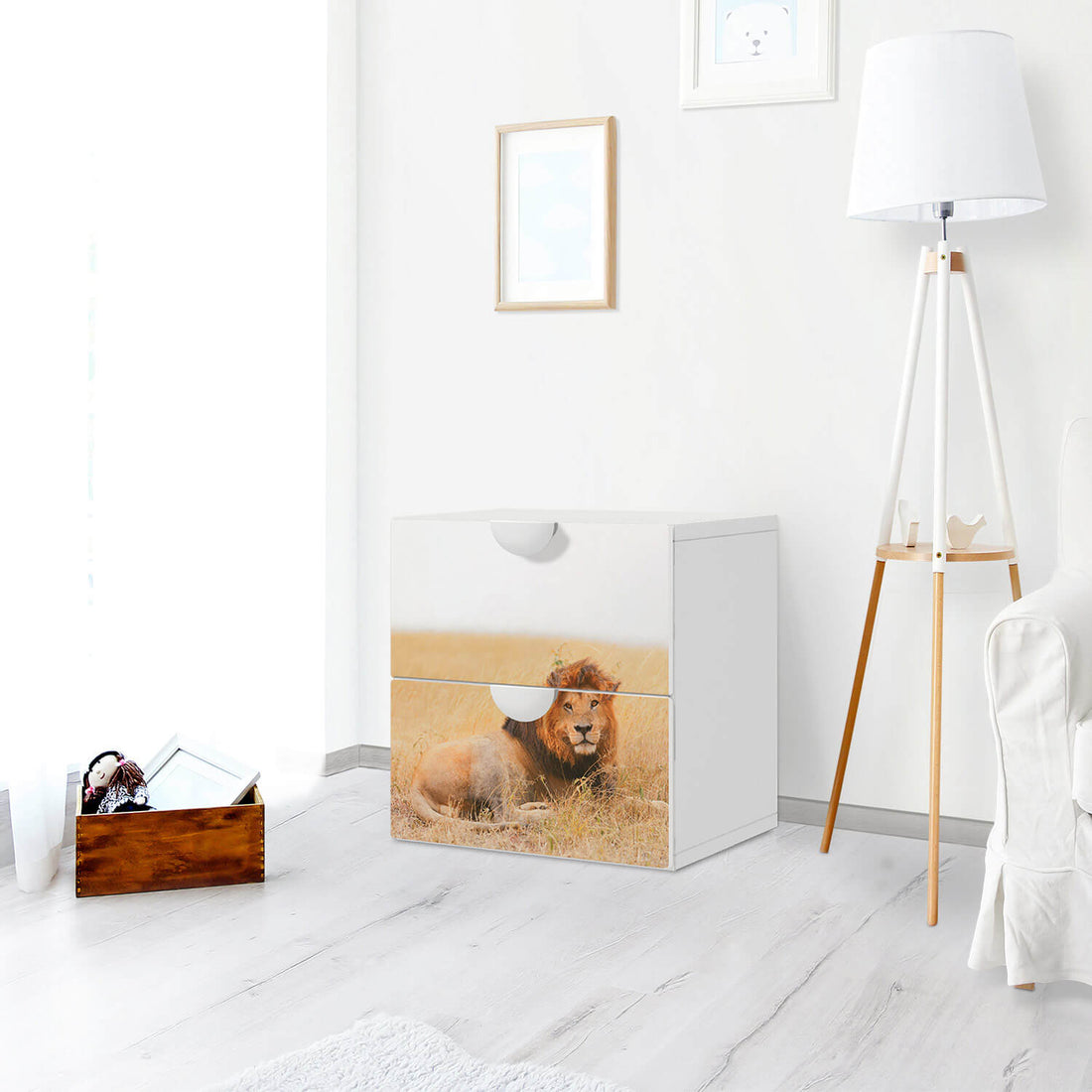 Klebefolie für Möbel Lion King - IKEA Smastad Kommode - 2 Schubladen - Kinderzimmer