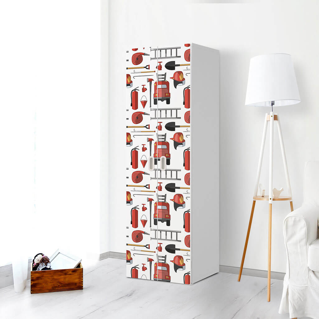 Möbelfolie Firefighter - IKEA Stuva / Fritids - 2 hohe Türen (192 cm) - Kinderzimmer