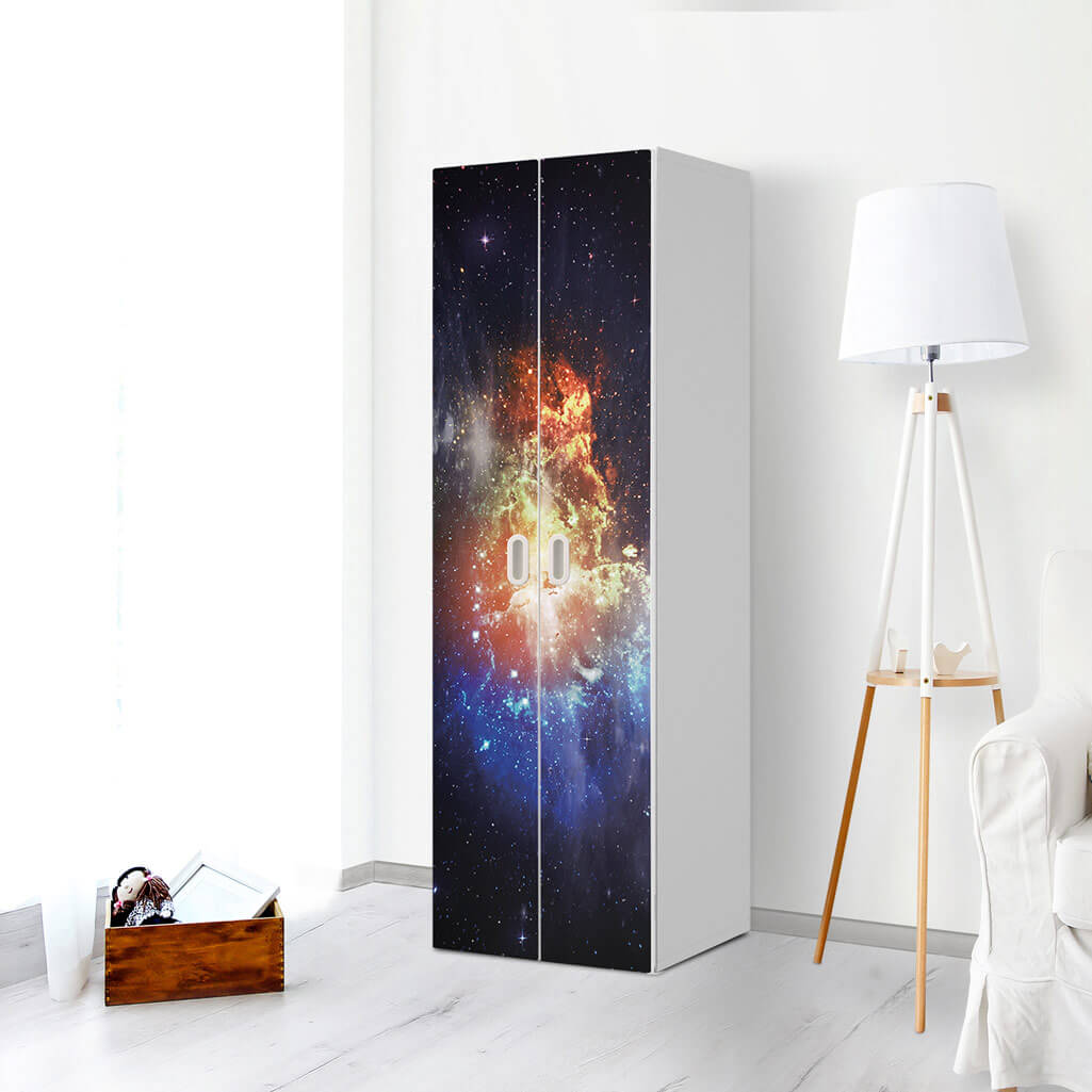 Möbelfolie Nebula - IKEA Stuva / Fritids - 2 hohe Türen (192 cm) - Kinderzimmer