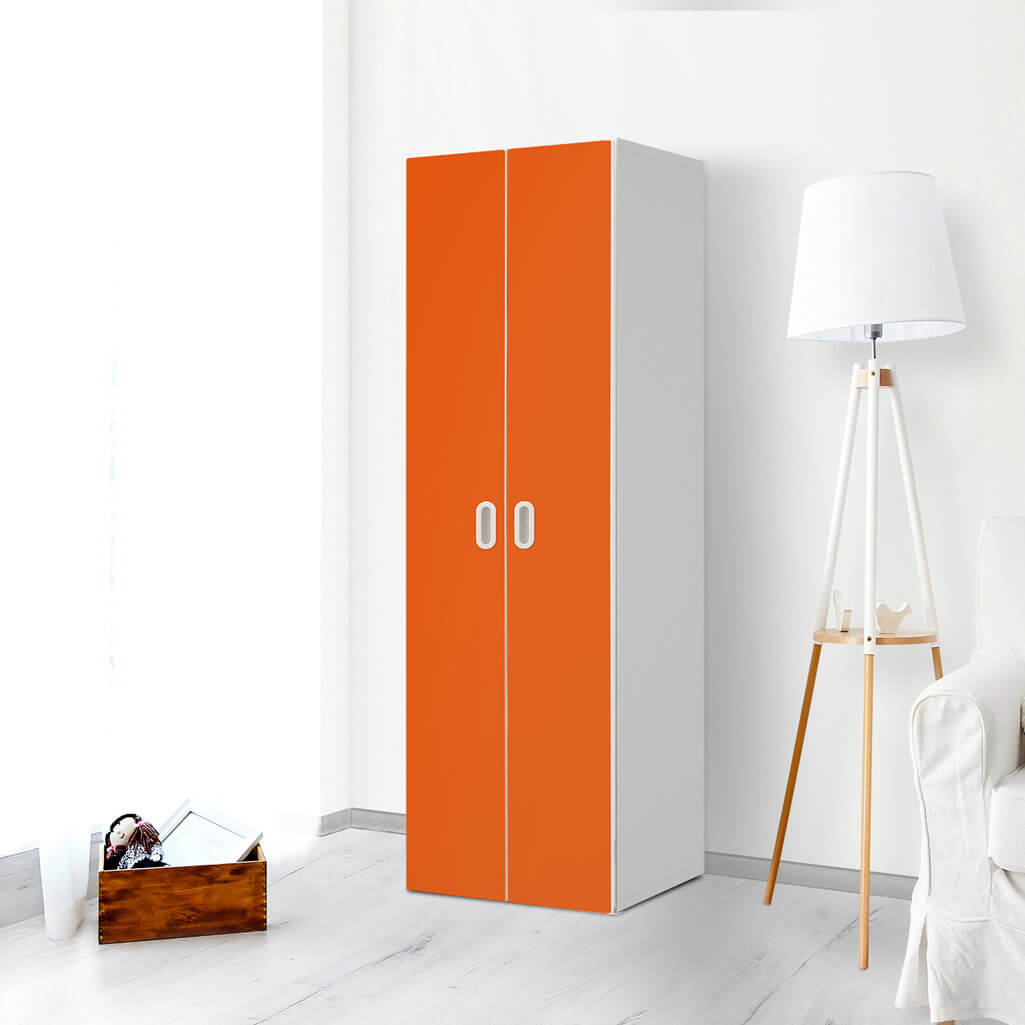 Möbelfolie Orange Dark - IKEA Stuva / Fritids - 2 hohe Türen (192 cm) - Kinderzimmer