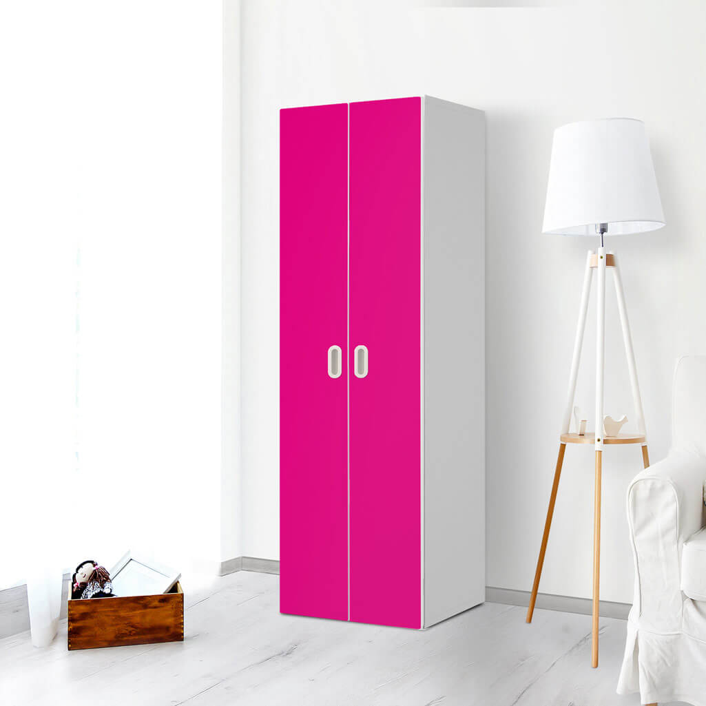 Möbelfolie Pink Dark - IKEA Stuva / Fritids - 2 hohe Türen (192 cm) - Kinderzimmer