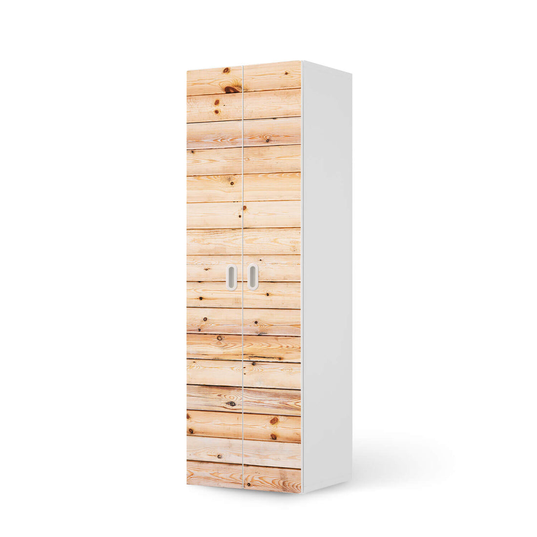 Möbelfolie Bright Planks - IKEA Stuva / Fritids - 2 hohe Türen (192 cm) - weiss