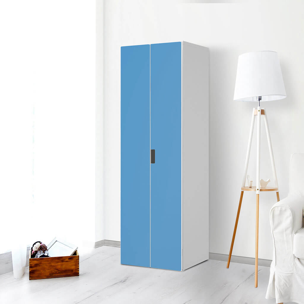 Möbelfolie Blau Light - IKEA Stuva / Malad - 2 hohe Türen (192 cm) - Wohnzimmer