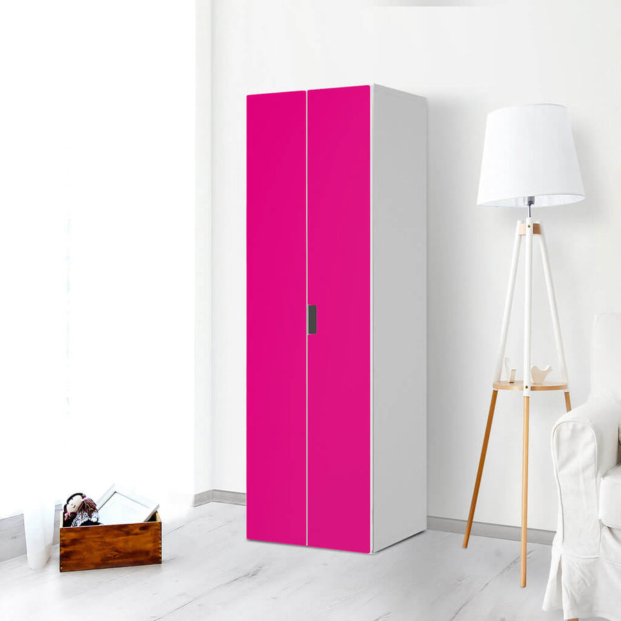 Möbelfolie Pink Dark - IKEA Stuva / Malad - 2 hohe Türen (192 cm) - Wohnzimmer