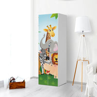 Möbelfolie Wild Animals - IKEA Stuva / Malad - 2 hohe Türen (192 cm) - Kinderzimmer