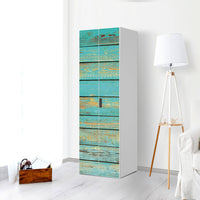 Möbelfolie Wooden Aqua - IKEA Stuva / Malad - 2 hohe Türen (192 cm) - Wohnzimmer