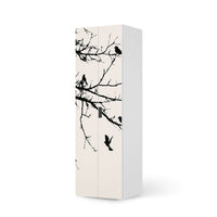 Möbelfolie Tree and Birds 1 - IKEA Stuva / Malad - 2 hohe Türen (192 cm)  - weiss