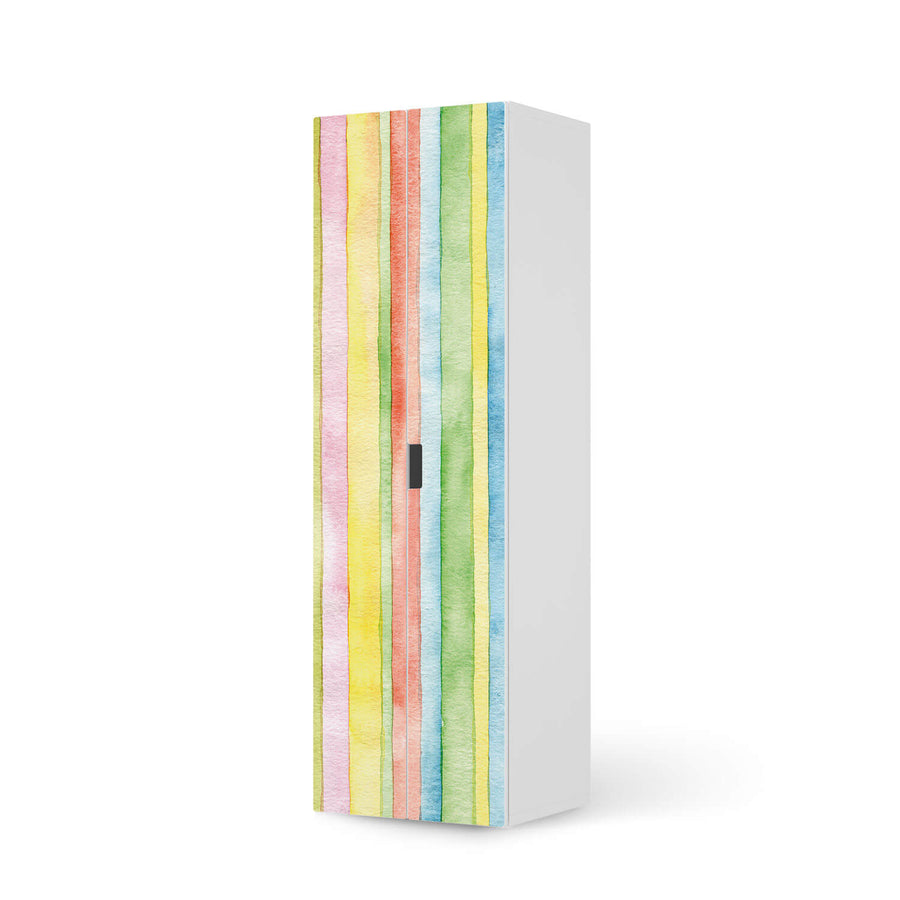 Möbelfolie Watercolor Stripes - IKEA Stuva / Malad - 2 hohe Türen (192 cm)  - weiss