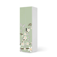 Möbelfolie White Blossoms - IKEA Stuva / Malad - 2 hohe Türen (192 cm)  - weiss