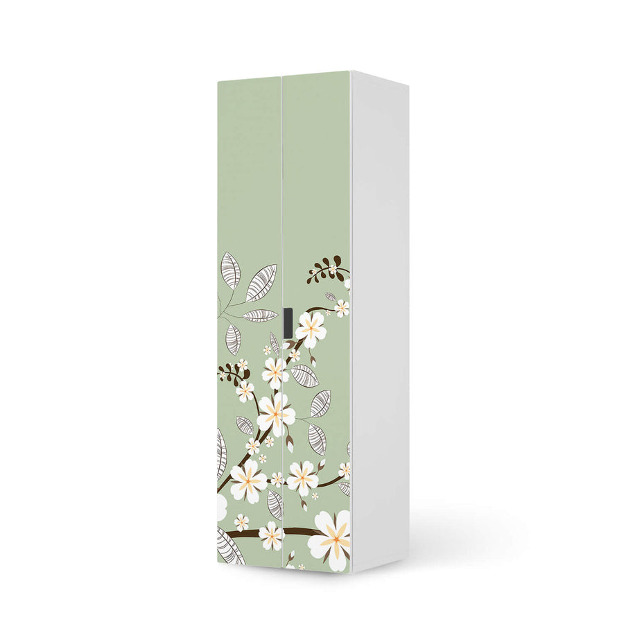 Möbelfolie White Blossoms - IKEA Stuva / Malad - 2 hohe Türen (192 cm)  - weiss