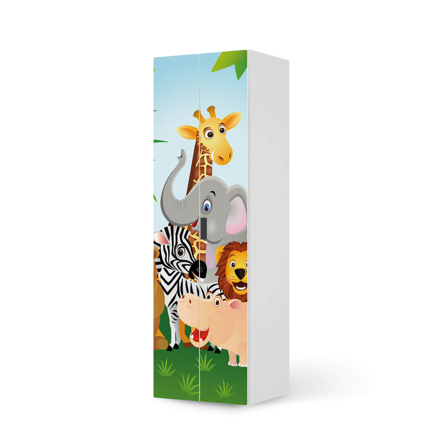 Möbelfolie Wild Animals - IKEA Stuva / Malad - 2 hohe Türen (192 cm)  - weiss