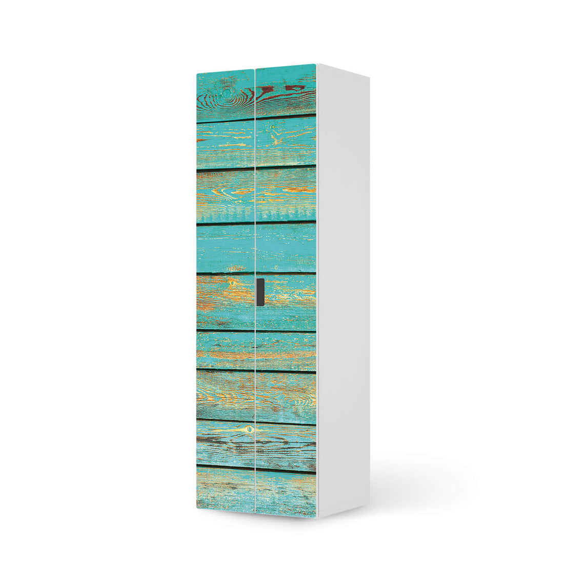 Möbelfolie Wooden Aqua - IKEA Stuva / Malad - 2 hohe Türen (192 cm)  - weiss