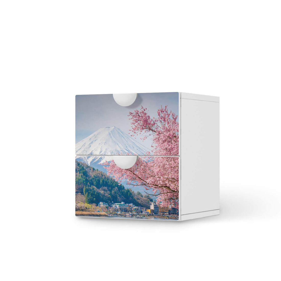 Klebefolie für Möbel Mount Fuji - IKEA Smastad Kommode - 2 Schubladen  - weiss