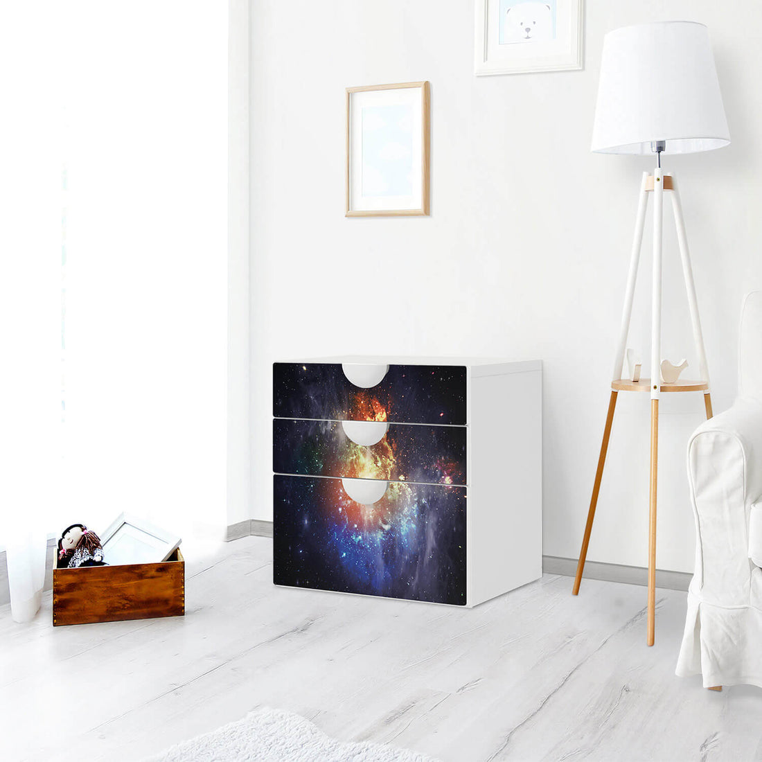 Folie für Möbel Nebula - IKEA Smastad Kommode - 3 Schubladen - Kinderzimmer