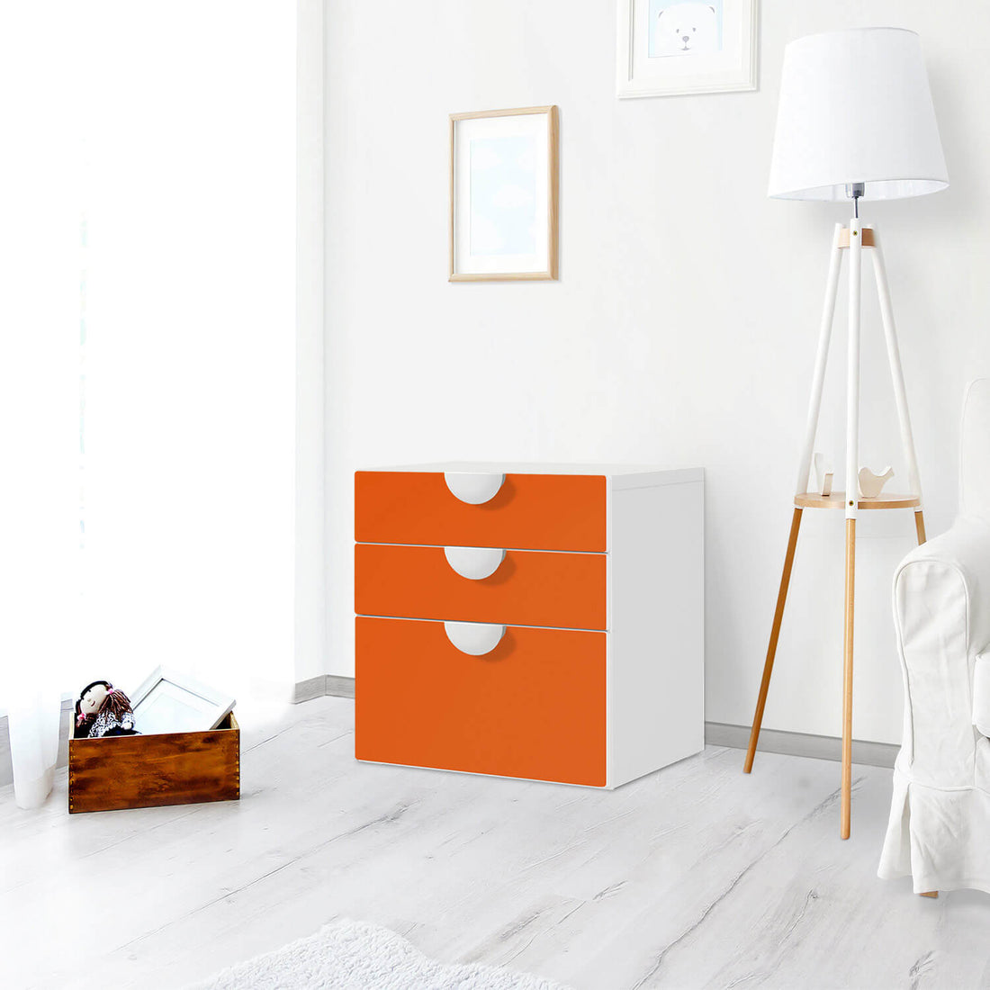 Folie für Möbel Orange Dark - IKEA Smastad Kommode - 3 Schubladen - Kinderzimmer