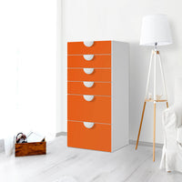 Klebefolie für Möbel Orange Dark - IKEA Smastad Kommode - 6 Schubladen - Kinderzimmer