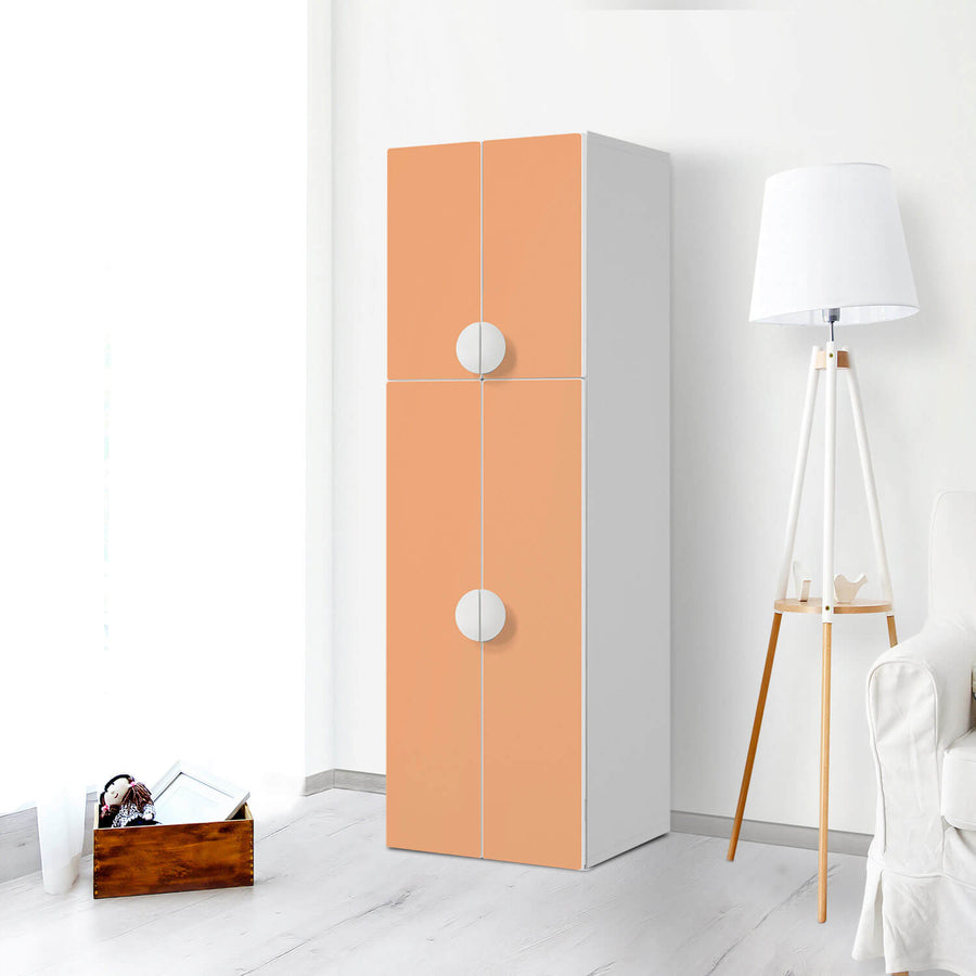 Selbstklebende Folie Orange Light - IKEA Smastad kombiniert - 2 große Türen und 2 kleine Türen - Kinderzimmer