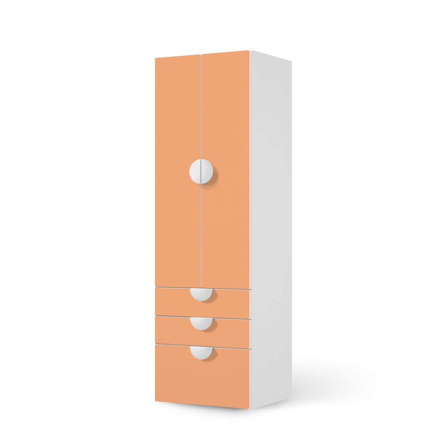 Klebefolie Orange Light - IKEA Smastad kombiniert - 3 Schubladen und 2 große Türen  - weiss