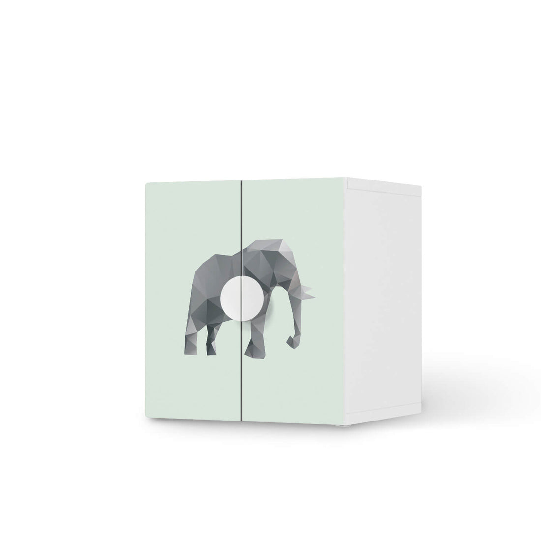 Selbstklebende Folie Origami Elephant - IKEA Smastad Schrank - 2 kleine Türen  - weiss