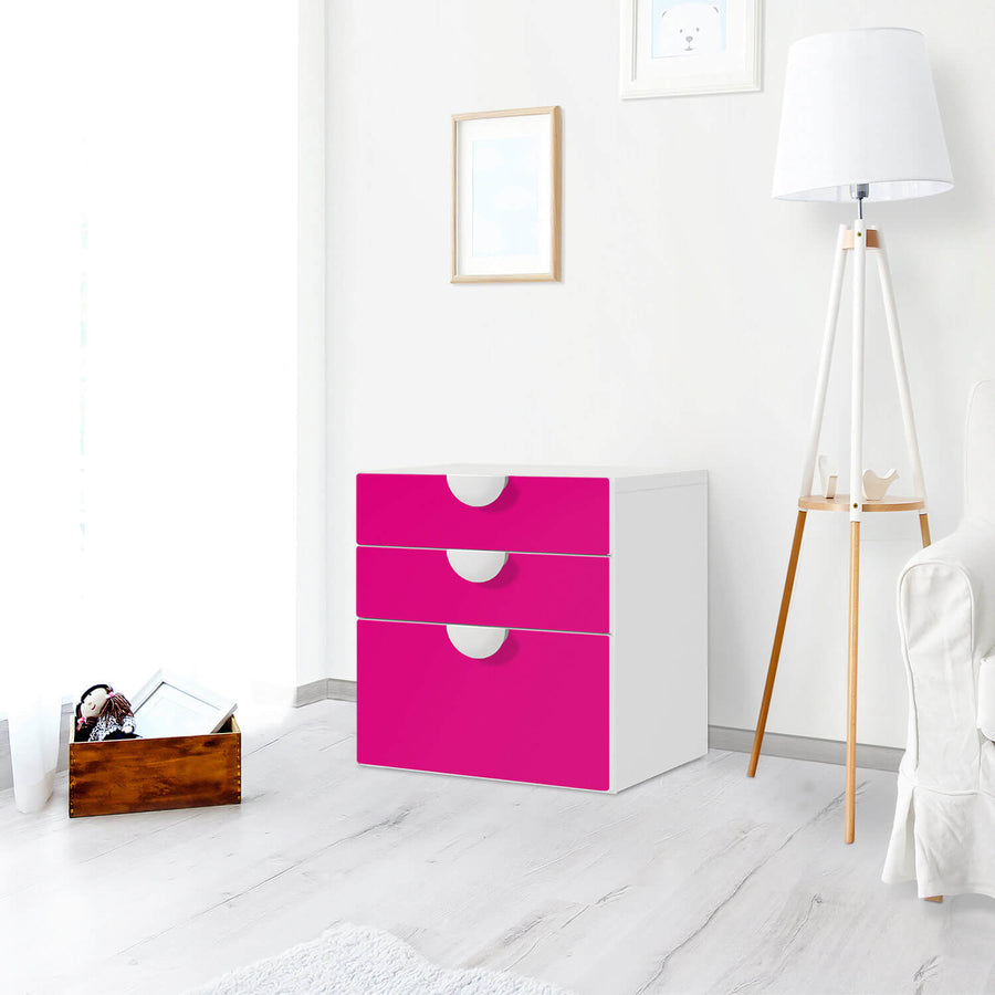 Folie für Möbel Pink Dark - IKEA Smastad Kommode - 3 Schubladen - Kinderzimmer