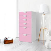 Klebefolie für Möbel Pink Light - IKEA Smastad Kommode - 6 Schubladen - Kinderzimmer