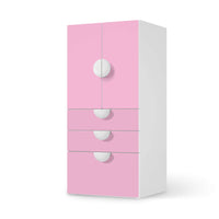 Möbelfolie Pink Light - IKEA Smastad kombiniert - 3 Schubladen und 2 kleine Türen  - weiss