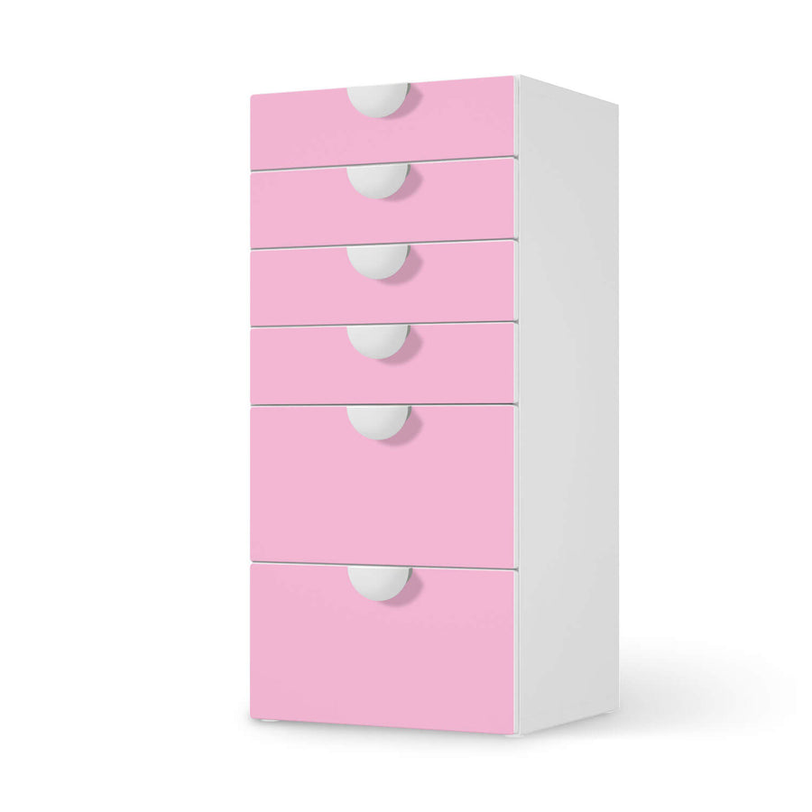 Klebefolie für Möbel Pink Light - IKEA Smastad Kommode - 6 Schubladen  - weiss