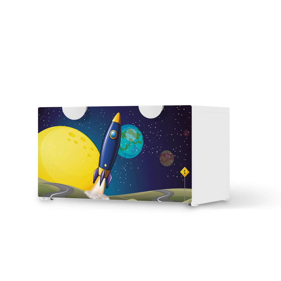 Möbelfolie Space Rocket - IKEA Smastad Bank mit Kasten  - weiss