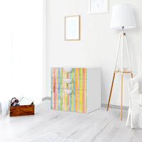 Folie für Möbel Watercolor Stripes - IKEA Smastad Kommode - 3 Schubladen - Kinderzimmer