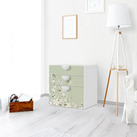 Folie für Möbel White Blossoms - IKEA Smastad Kommode - 3 Schubladen - Kinderzimmer