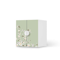 Selbstklebende Folie White Blossoms - IKEA Smastad Schrank - 2 kleine Türen  - weiss