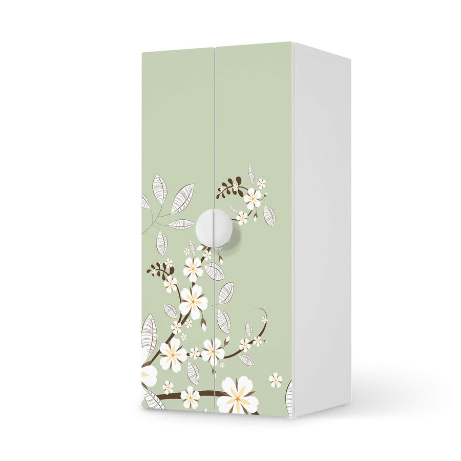 Möbelfolie White Blossoms - IKEA Smastad Schrank - 2 große Türen  - weiss