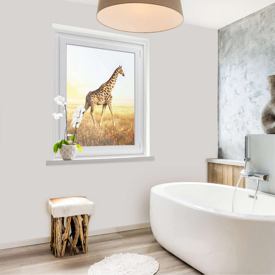 Fensterfolie [hoch] - Savanna Giraffe - 70x100 cm - Bad