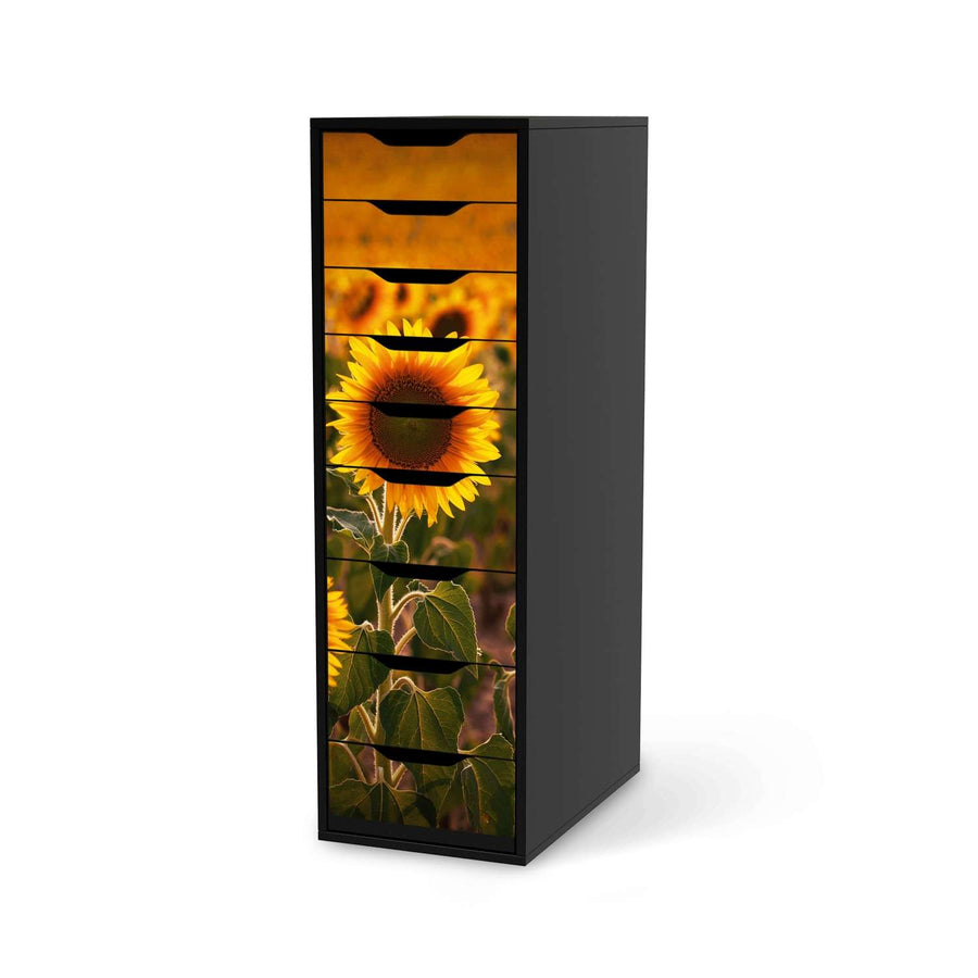 Folie für Möbel Sunflowers - IKEA Alex 9 Schubladen - schwarz